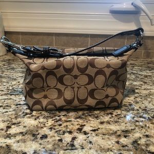 COACH signature print brown purse